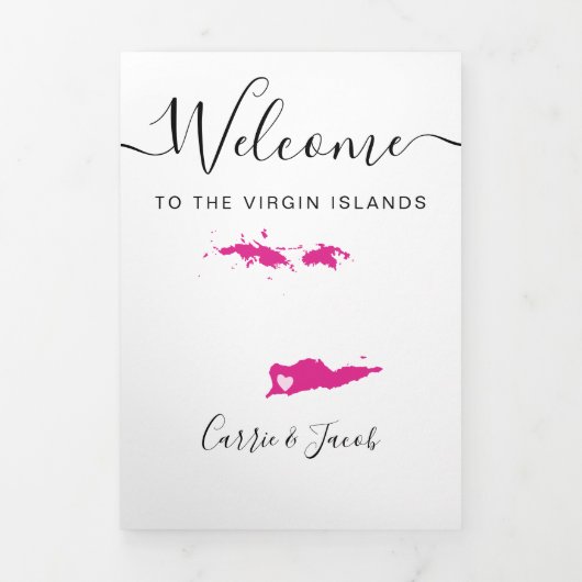 任意のカラーヴァージン結婚諸島歓迎の旅程 三つ折りプログラム (カバー)