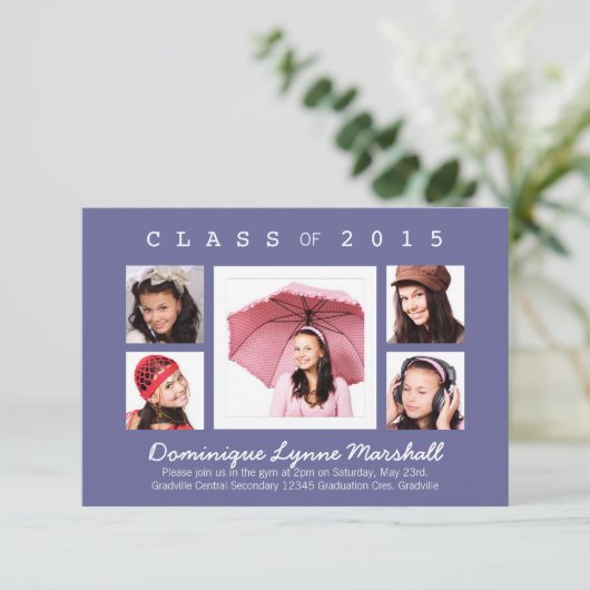 任意のカラー写数々の真の卒業 招待状 (スタンド正面)