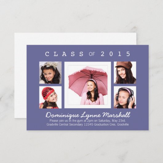 任意のカラー写数々の真の卒業 招待状 (正面/裏面)