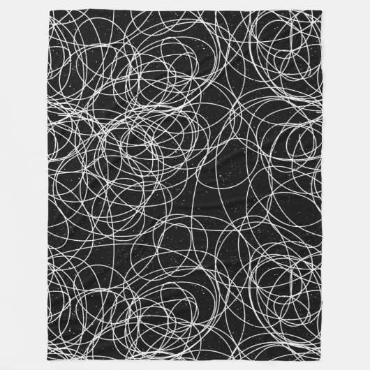 任意のカラー抽象芸術渦巻形の落書き フリースブランケット (正面)