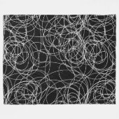 任意のカラー抽象芸術渦巻形の落書き フリースブランケット (正面(横))