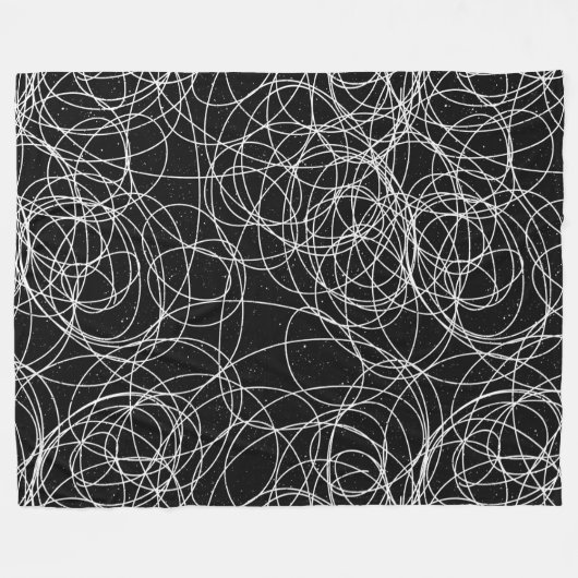 任意のカラー抽象芸術渦巻形の落書き フリースブランケット (正面(横))