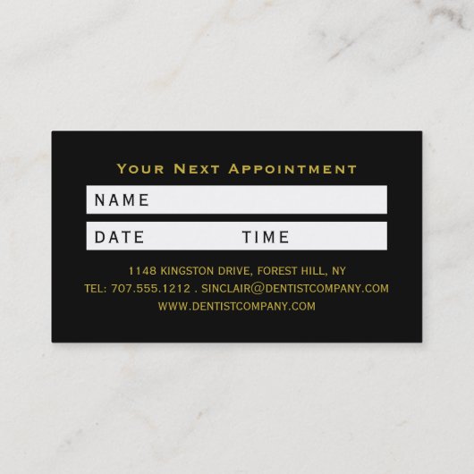 任意のカラー歯ブラシ、歯科アポイントメント 名刺 (裏面)