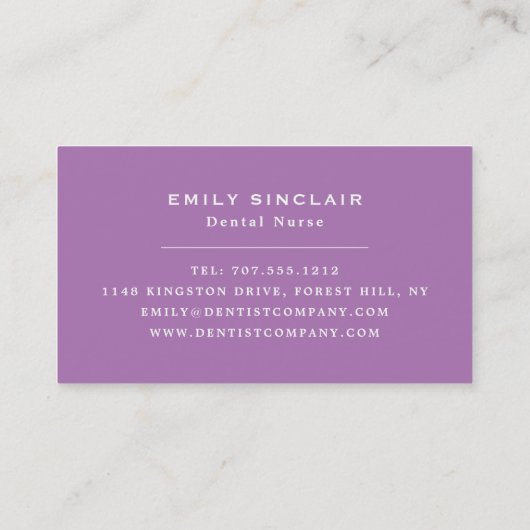 任意のカラー歯ブラシ、歯科、歯医者 名刺 (裏面)