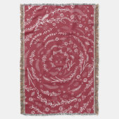 任意のカラー素朴ホリデーフォークアートフローラガーランド スローブランケット (正面縦)