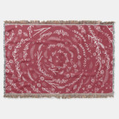 任意のカラー素朴ホリデーフォークアートフローラガーランド スローブランケット (正面)