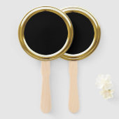 任意のカラー金ゴールドフレームセットのファン ハンドファン (正面&裏面)