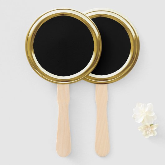 任意のカラー金ゴールドフレームセットのファン ハンドファン (正面&裏面)