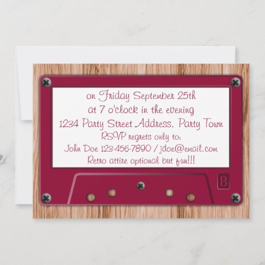 任意のカラー高校懇親会パーティー 招待状 (裏面)