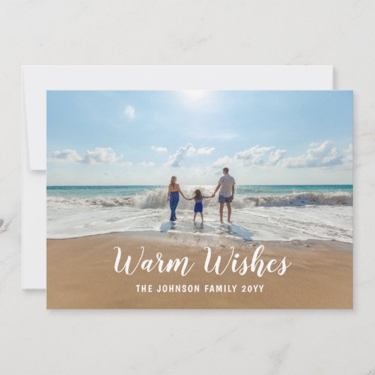 任意のグリーティンカスタムグのカラーバックアホリデーフォト シーズンカード (正面)