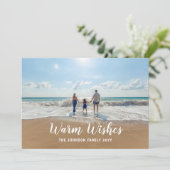 任意のグリーティンカスタムグのカラーバックアホリデーフォト シーズンカード (スタンド正面)