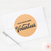 任意のグループ名と色でボランティア ラウンドシール (封筒)