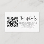 任意のシンプルカラーQRコードの結婚詳細 エンクロージャーカード (正面)