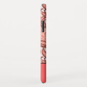 任意のスタイリッシュモノグラムを持つサンゴの花柄 Case-Mate iPhoneケース (裏面/右)