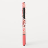 任意のスタイリッシュモノグラムを持つサンゴの花柄 Case-Mate iPhoneケース (裏面/左)