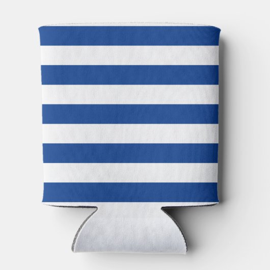 任意のストライプ色の青い名前をカスタムする 缶クーラー (裏面)