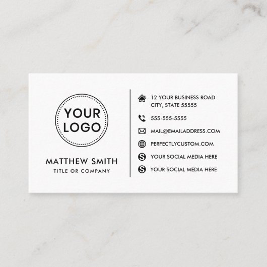 任意のソーシャルメディアにロゴWebサイトをモダン追加 名刺 (正面)