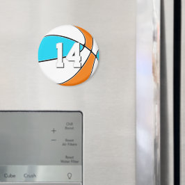 任意のチームカラーとジャージ番号のバスケットボール マグネット