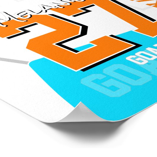 任意のチームカラー サッカー チーム + アスリート 写真 ポスター (角)