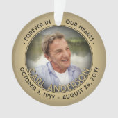 任意のテキストを写真に 記念 ブラック & ゴールド フォイル 偽装 オーナメント (正面)