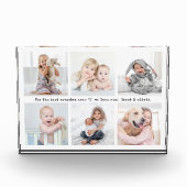 任意のテキスト6枚の写真コラージュ モダン ミニマル 記念品 フォトブロック (正面)