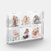 任意のテキスト6枚の写真コラージュ モダン ミニマル 記念品 フォトブロック (左)