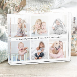 任意のテキスト6枚の写真コラージュ モダン ミニマル 記念品 フォトブロック