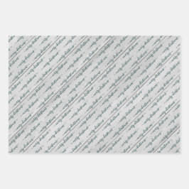 任意のテキスト タイポグラフィー ウッド パイン ファームハウス クリスマス ラッピングペーパーシート