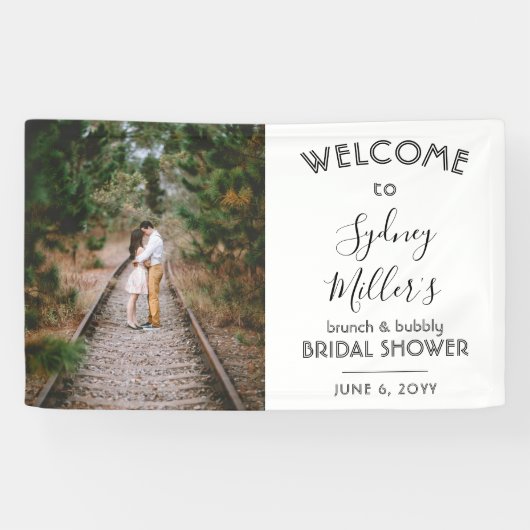 任意のテーマブライダルシャワーエレガント写真ようこそ 横断幕 (横)