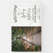 任意のテーマブライダルシャワーエレガント写真ようこそ 横断幕 (縦)