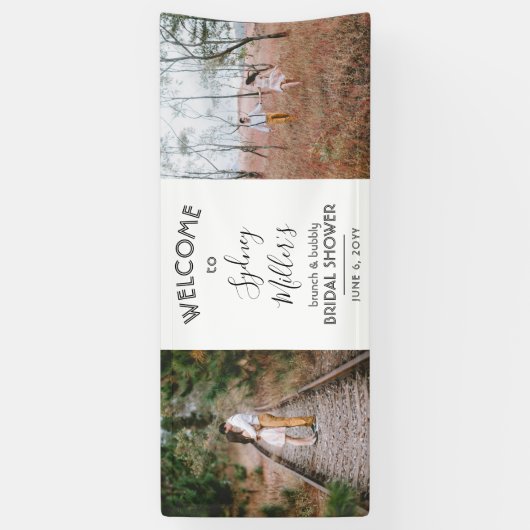 任意のテーマブライダルシャワーエレガント2 Photo Welcome 横断幕 (縦)