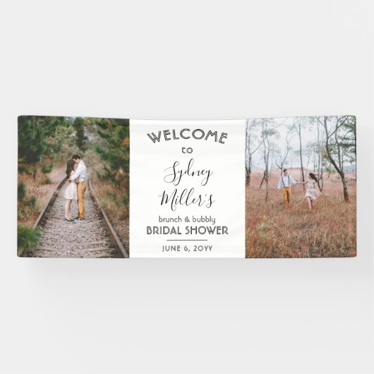 任意のテーマブライダルシャワーエレガント2 Photo Welcome 横断幕 (横)