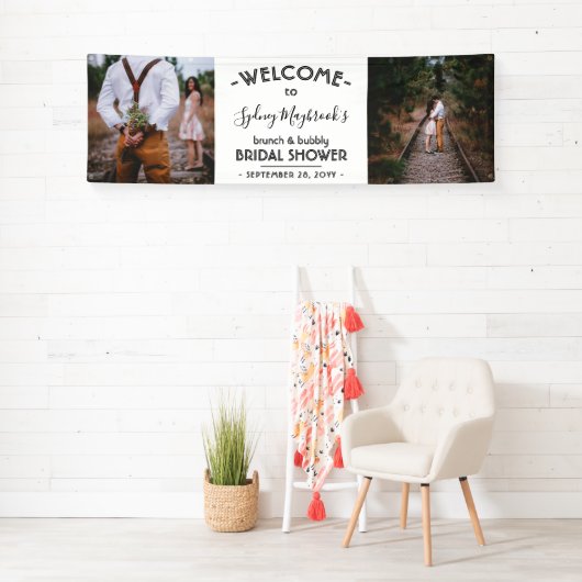 任意のテーマブライダルシャワーモダン2 Photo Welcome 横断幕 (インサイチュ)