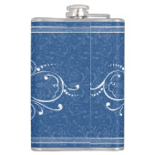 任意のパーソナライズされたカラーヴィンテージフローリッシュ花婿介添人 フラスク (裏面)