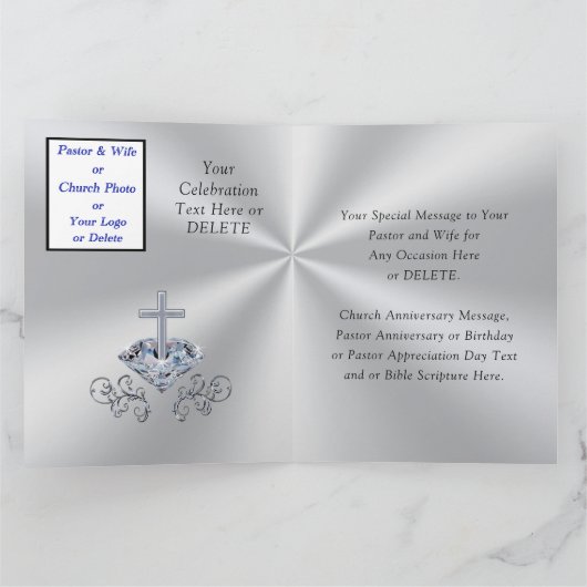 任意のパーソナライズされた大事な行事のための教会カード カード (内部)