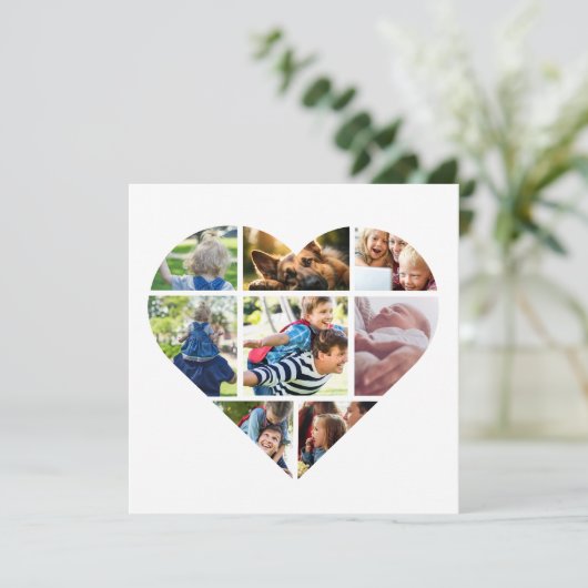 任意のパーソナライズされた大事な行事のフォトコラージュカード シーズンカード (スタンド正面)