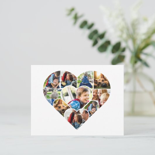 任意のパーソナライズされた大事な行事のフォトコラージュカード シーズンポストカード (スタンド正面)