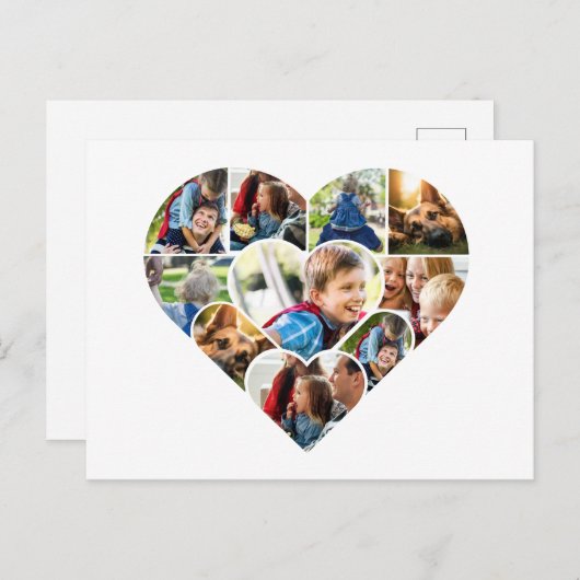 任意のパーソナライズされた大事な行事のフォトコラージュカード シーズンポストカード (正面/裏面)