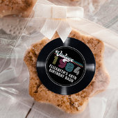 任意のパーソナライズされた年齢のヴィンテージカスタムフォト誕生日 ラウンドシール