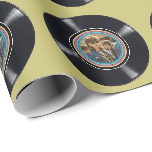 任意のパーソナライズされた年齢のヴィンテージカスタムフォト誕生日 ラッピングペーパー (ロールコーナー)