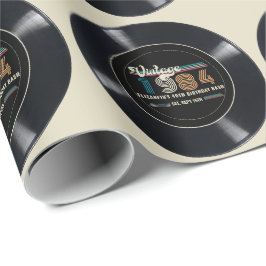 任意のパーソナライズされた年齢のヴィンテージカスタムフォト誕生日 ラッピングペーパー