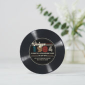 任意のパーソナライズされた年齢のヴィンテージカスタムフォト誕生日 招待状 (スタンド正面)