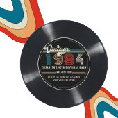 任意のパーソナライズされた年齢のヴィンテージカスタムフォト誕生日 招待状