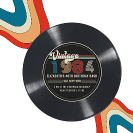 任意のパーソナライズされた年齢のヴィンテージカスタムフォト誕生日 招待状