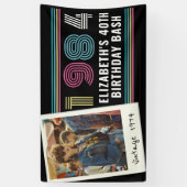 任意のパーソナライズされた年齢のヴィンテージカスタムフォト誕生日 横断幕 (縦)