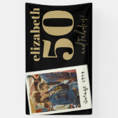 任意のパーソナライズされた年齢のヴィンテージカスタムフォト誕生日 横断幕 (縦)