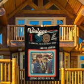 任意のパーソナライズされた年齢のヴィンテージカスタムフォト誕生日 横断幕