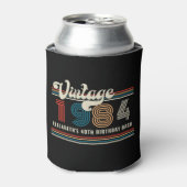 任意のパーソナライズされた年齢のヴィンテージカスタムフォト誕生日 缶クーラー (缶正面)