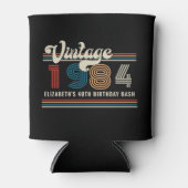 任意のパーソナライズされた年齢のヴィンテージカスタムフォト誕生日 缶クーラー (正面)