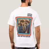 任意のパーソナライズされた年齢のヴィンテージカスタムフォト誕生日 Tシャツ (裏面)